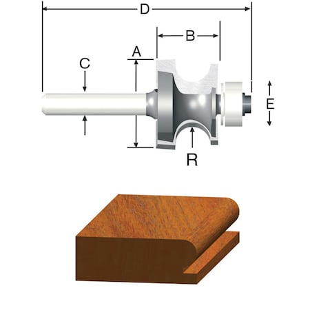 Vermont American Vermont American 1 in. D X 3/16 in. X 2-1/8 in. L Carbide Tipped Edgebead Router Bit 23138
